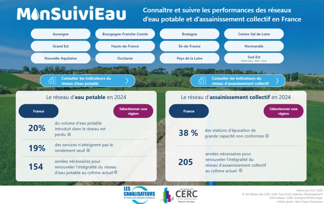 Page d'accueil MonSuiviEau